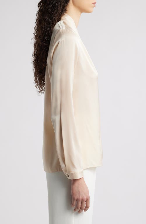 Kobi Halperin Nellie Pleated V-neck Long-sleeve Blouse In Ecru