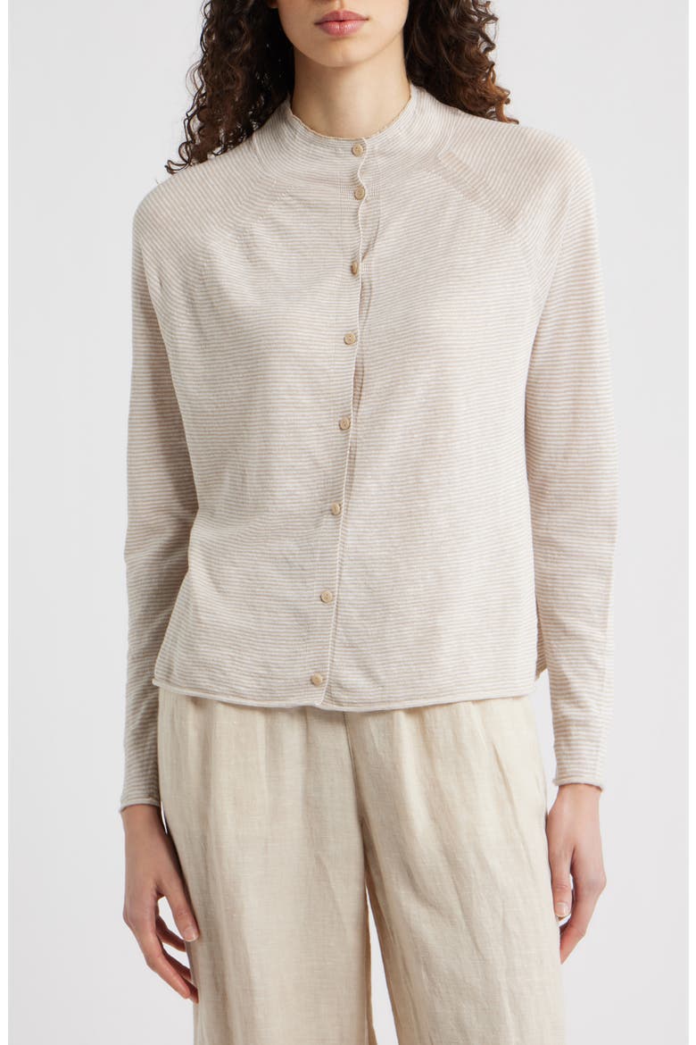 Organic Linen & Organic Cotton Cardigan, Alternate, color, UNDYED NATURAL