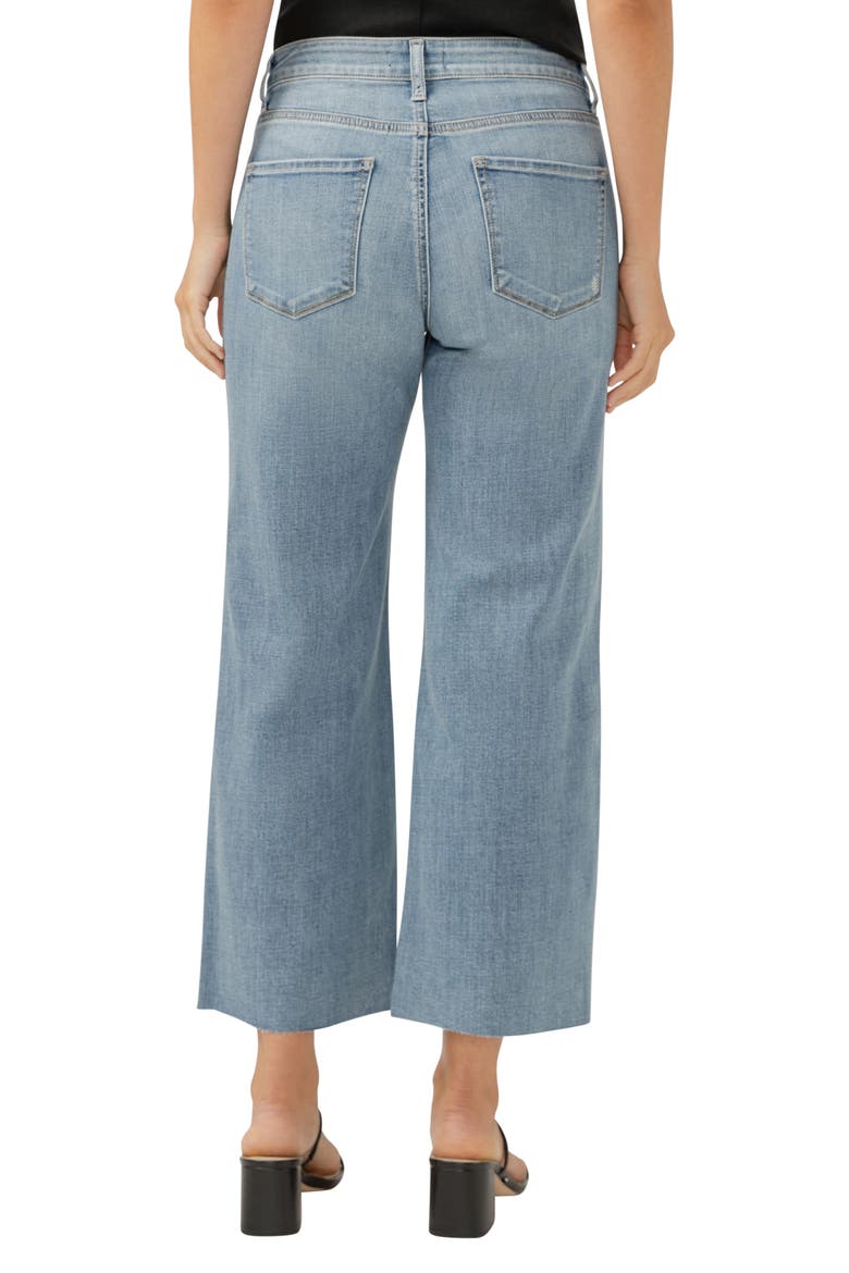 Suki Curvy Raw Hem Mid Rise Ankle Wide Leg Jeans, Alternate, color, INDIGO
