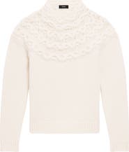 Theory Cable Stitch Yoke Wool & Cashmere Sweater