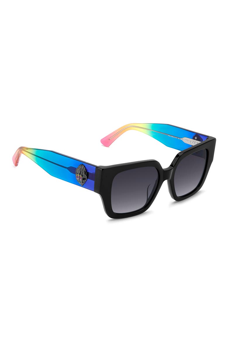 53mm Rectangular Sunglasses, Alternate, color, BLACK/ DARK GREY SF