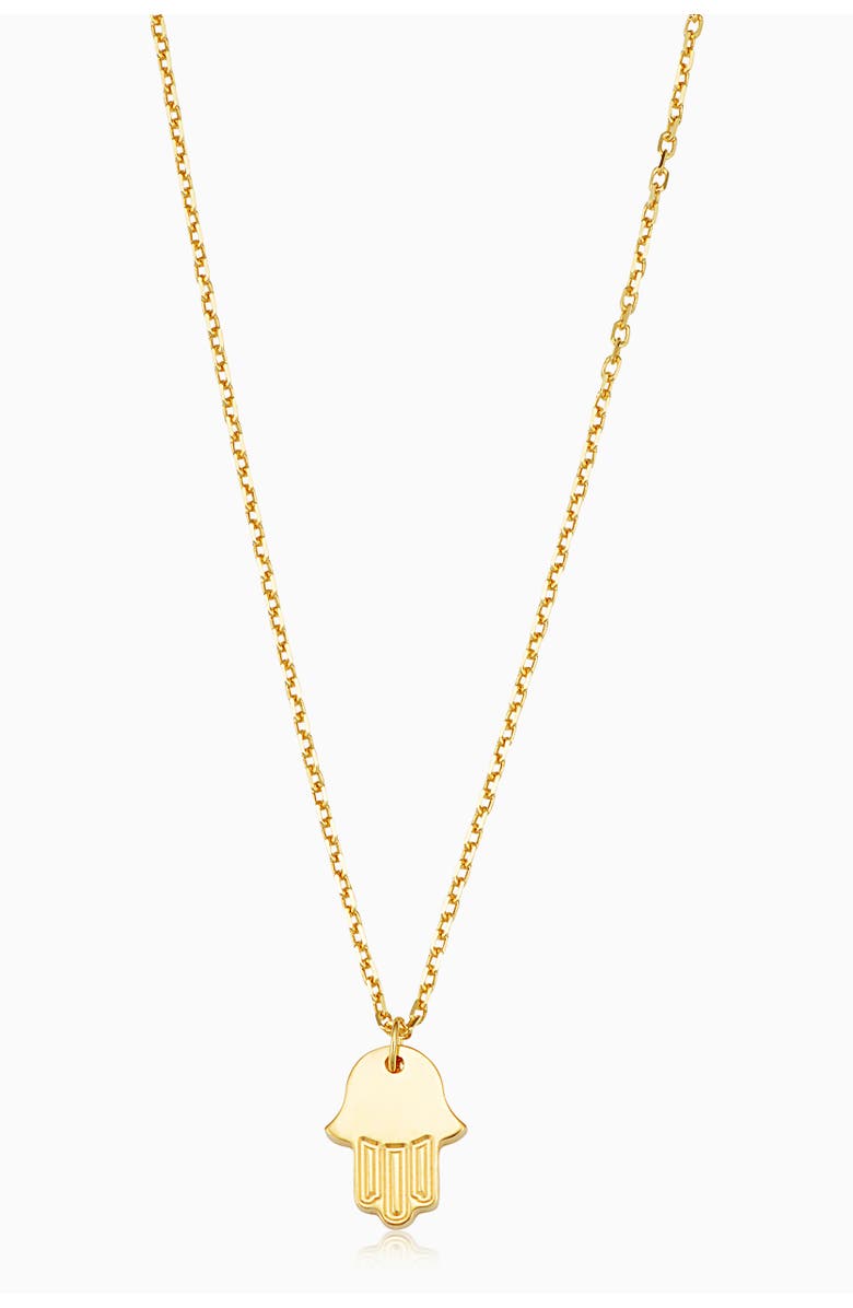 Oradina 14K Yellow Gold Hamsa Pendant Necklace, Main, color, Yellow Gold