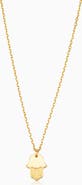 Oradina 14K Yellow Gold Hamsa Pendant Necklace