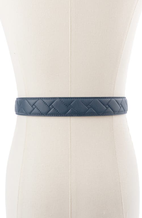 Kurt Geiger London Microquilt Leather Hip Belt In Blue