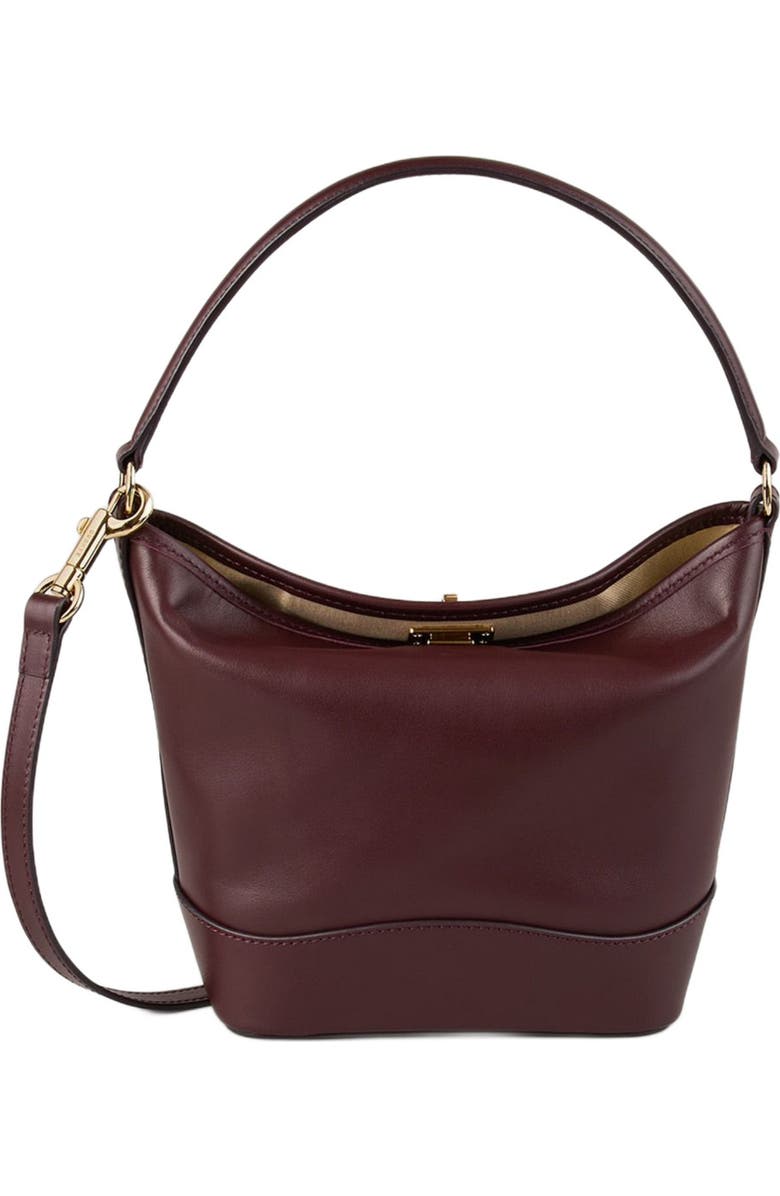 SANDRO Tangoso mini leather bag, Alternate, color, Bordeaux
