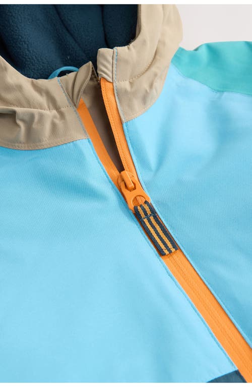 Next Kids' Colorblock Waterproof Fleece Lined Hooded Jacket In Blue