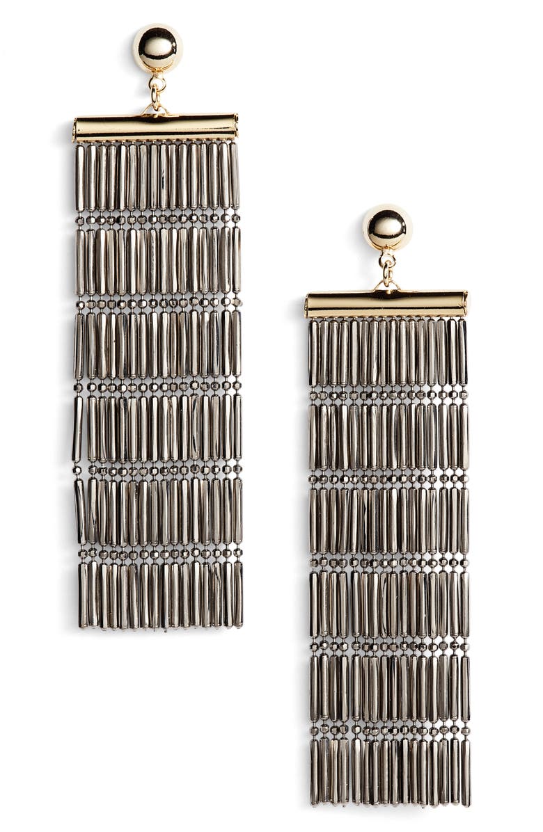 Argento Vivo Sterling Silver Argento Vivo Two-Tone Linear Fringe Earrings, Main, color, 