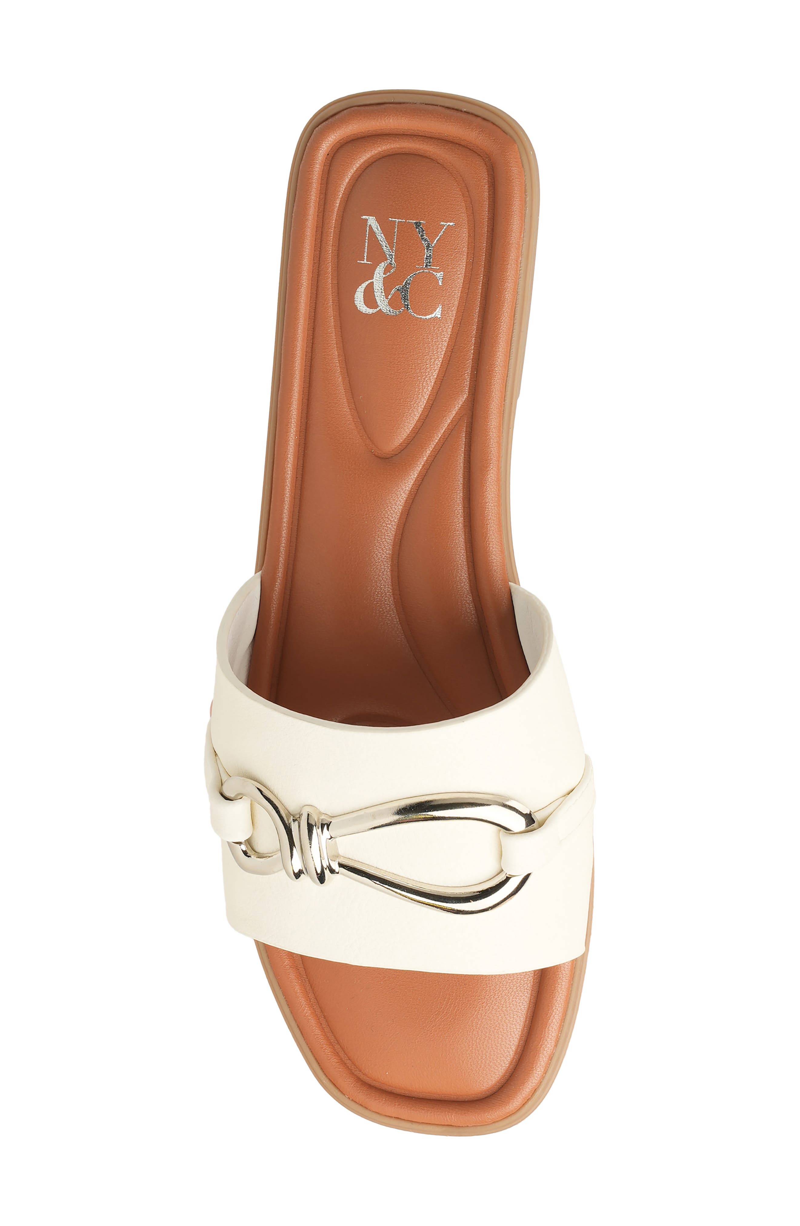 NEW YORK AND COMPANY Rayla Bit Slide Sandal, Alternate, color, White