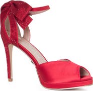 Lauren Lorraine Fling Rhinestone Platform Peep Toe Sandal