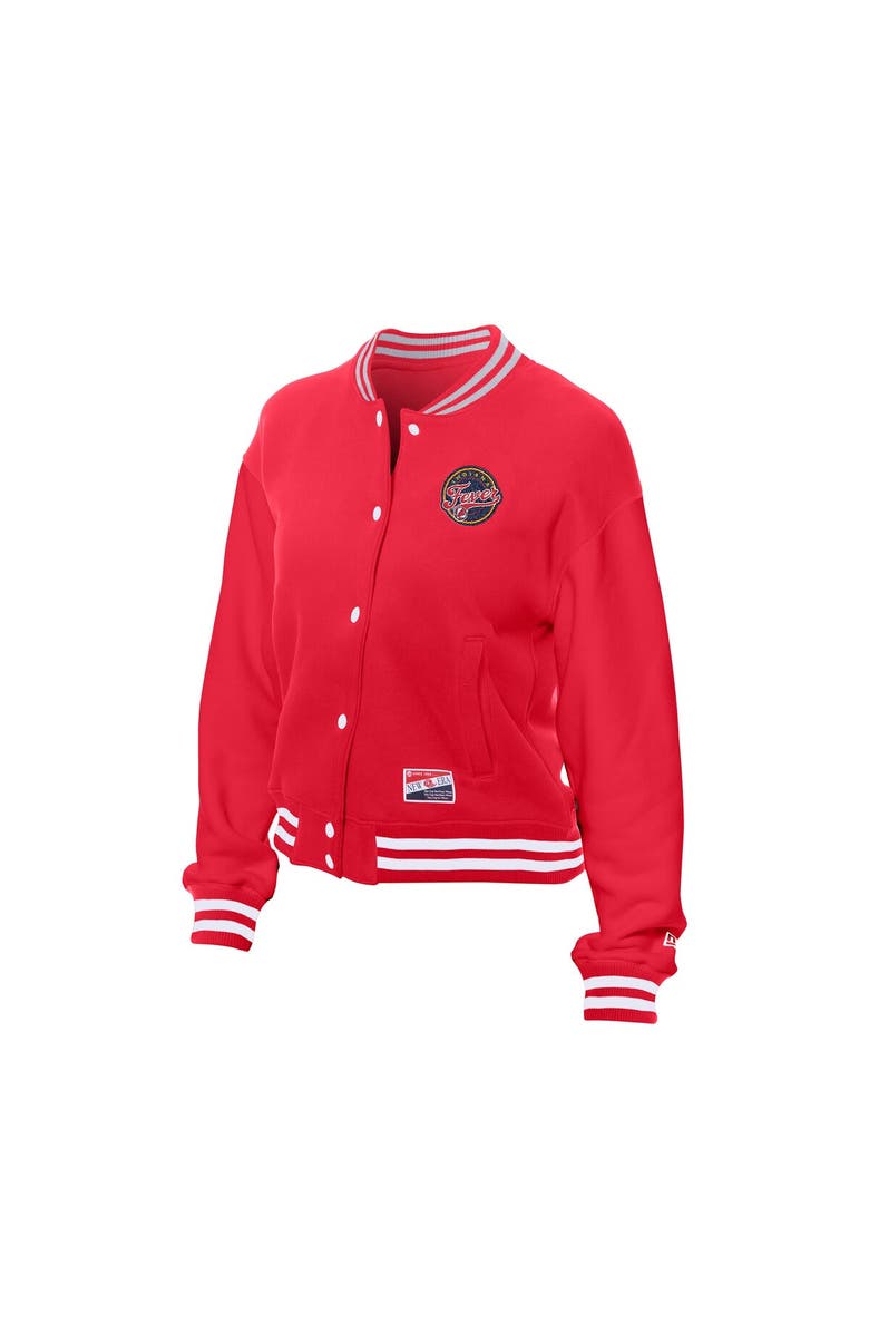 New Era Women's New Era Red Indiana Fever Throwback Varsity Fleece Full-Snap Jacket, Alternate, color, Red