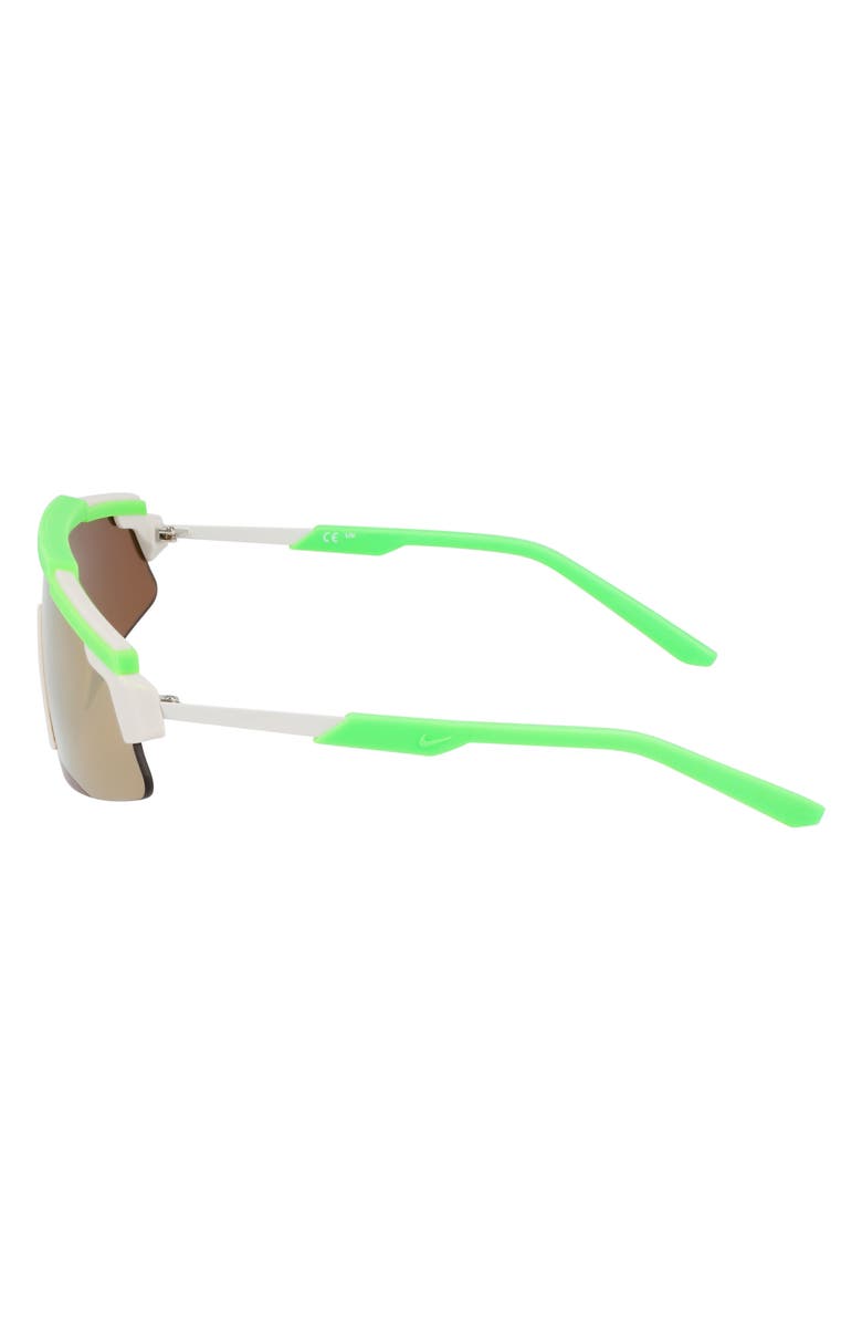 Nike Marquee M 66mm Oversize Shield Sunglasses, Alternate, color, Green Strike/ Bronze Mirror