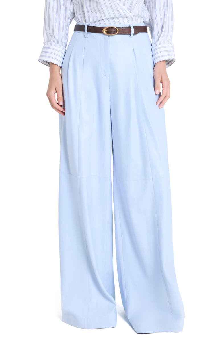 TWP Avery Wide Leg Leather Pants, Main, color, Kentucky Blue