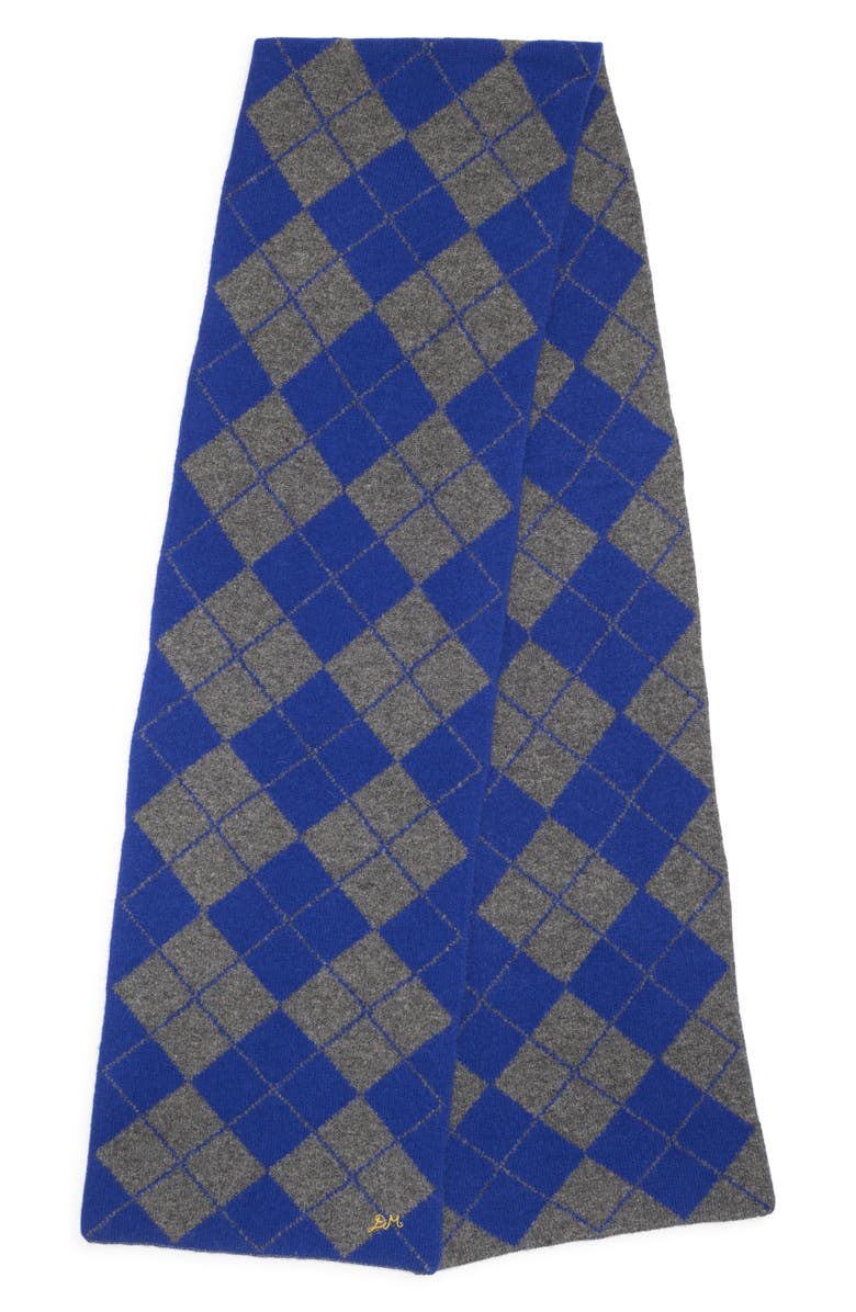 Damson Madder Saskia Argyle Wool Scarf, Alternate, color, Blue