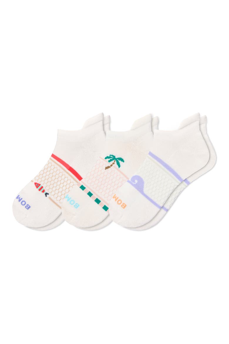Original Assorted 3-Pack Cushion Ankle Socks, Main, color, FAWN WHISPER MIX