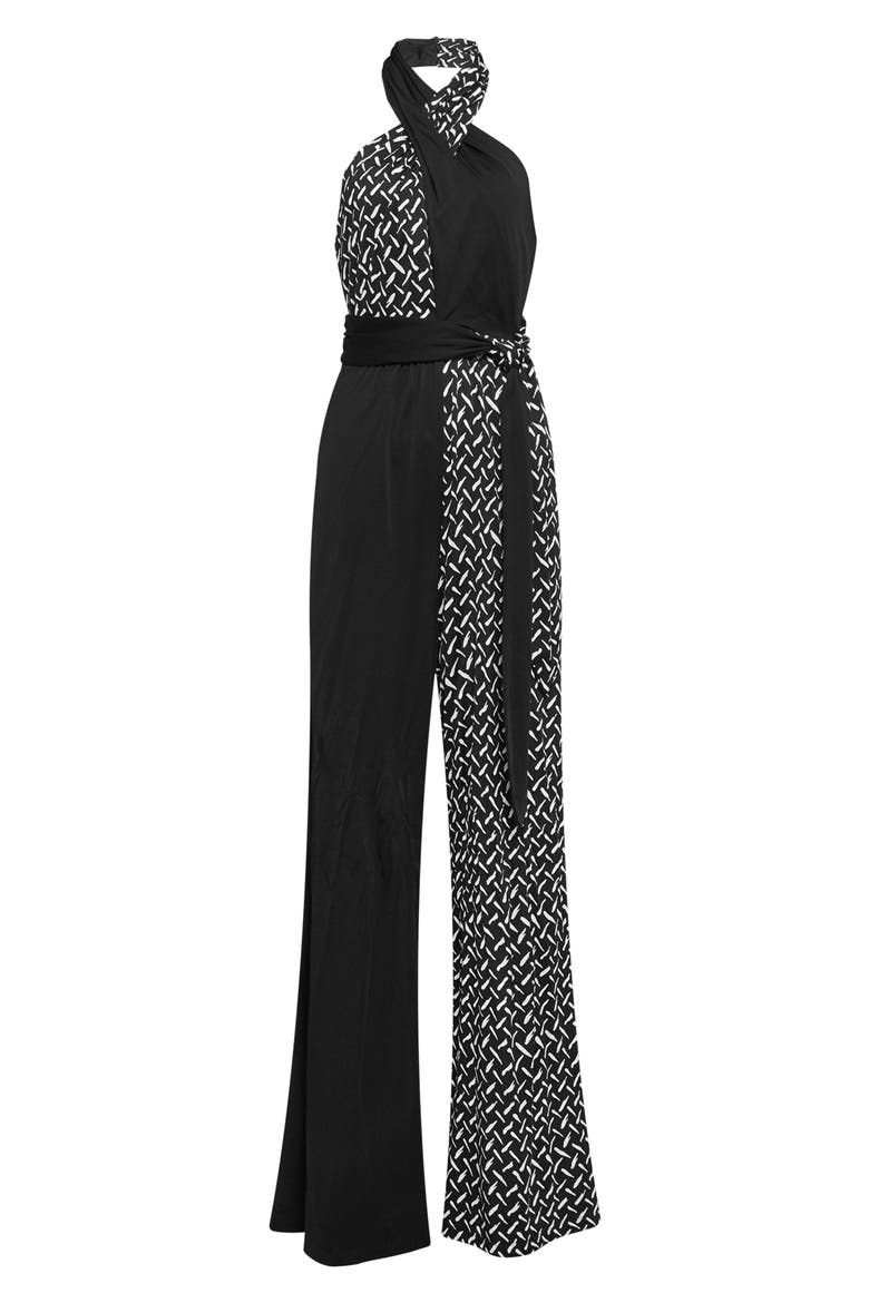 Cort Mixed Print Sleeveless Jumpsuit, Alternate, color, TIGRIS/BLACK