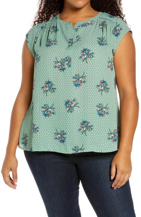 Floral Crepe Top (Plus Size)