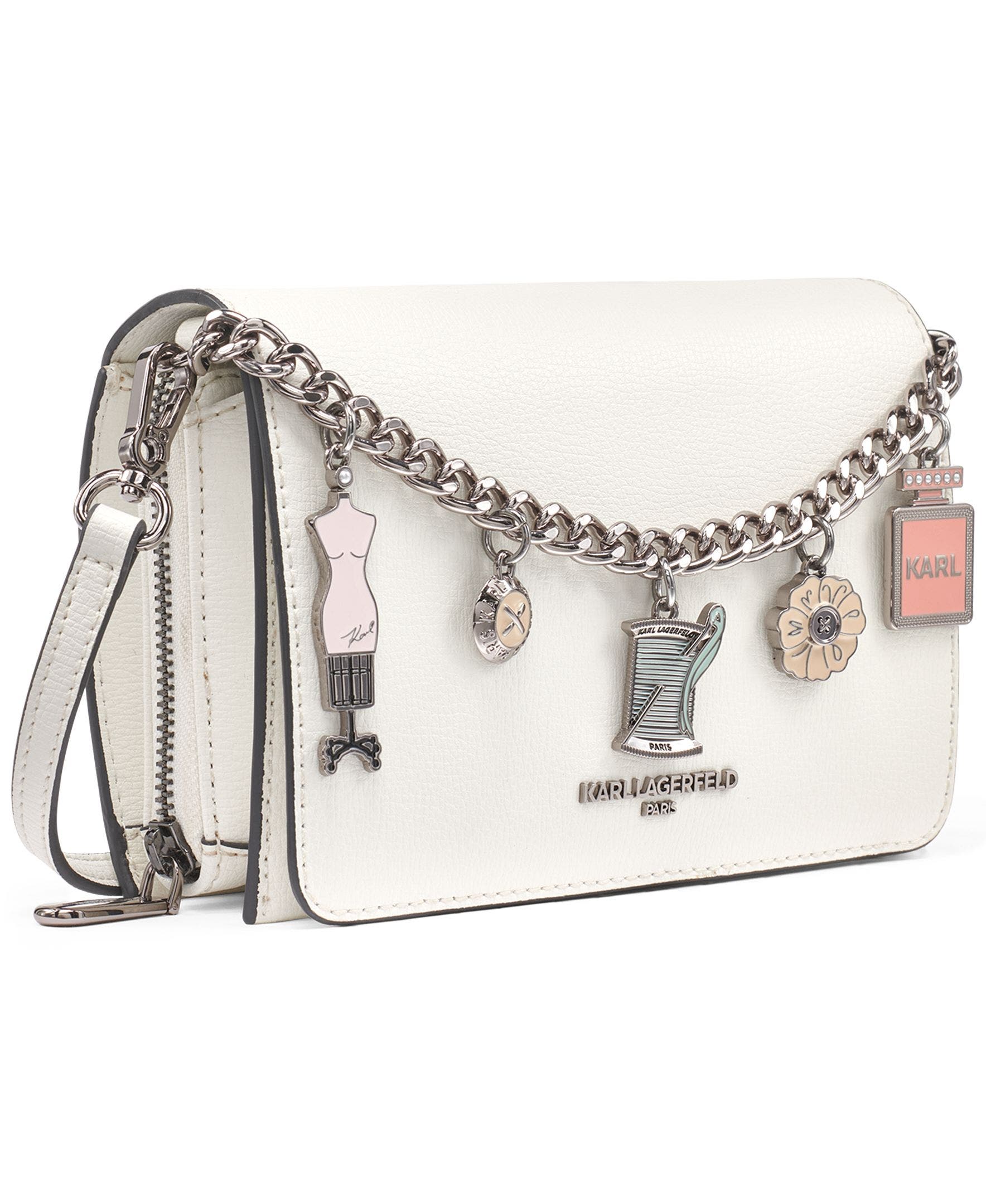 KARL LAGERFELD PARIS Lourdes Swag Chain Crossbody, Alternate, color, 