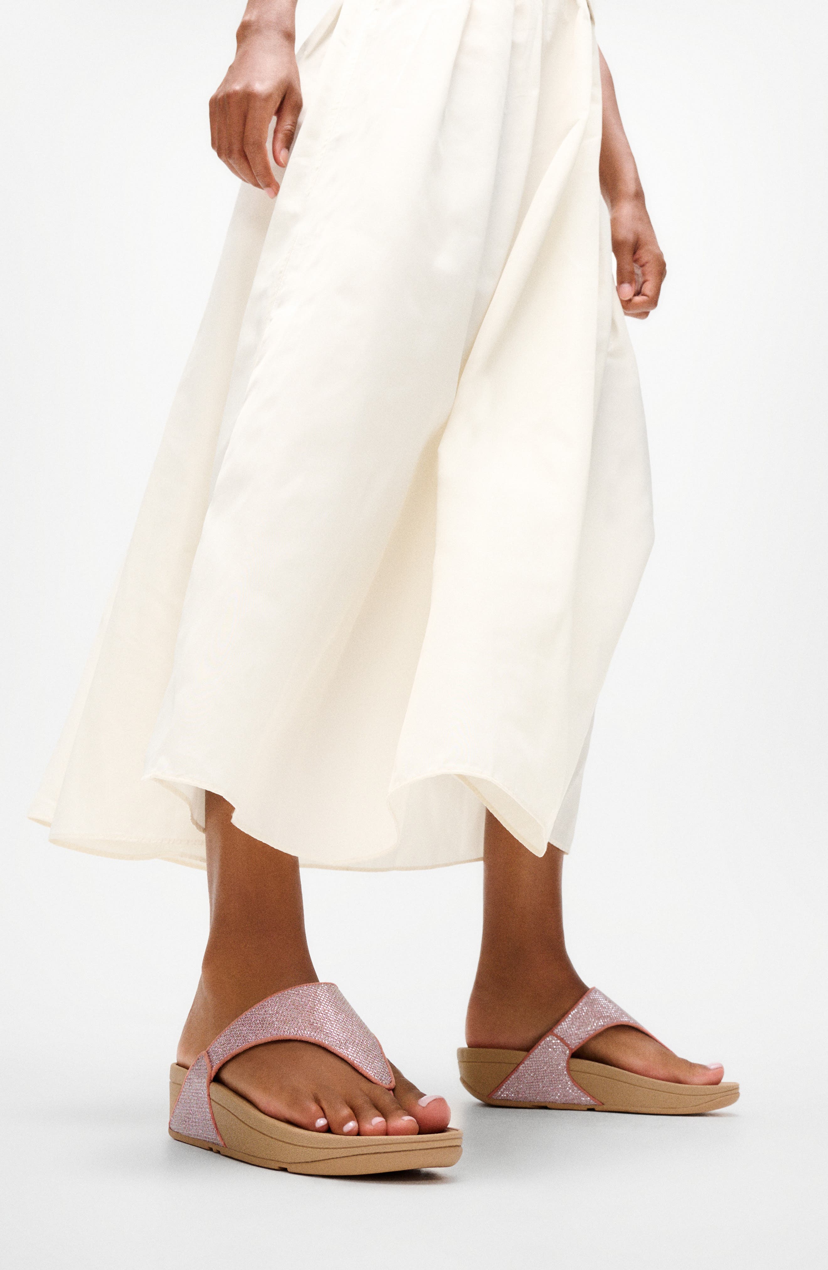 Lulu Shimmerglitz Toe Post Sandal, Alternate, color, DESERT BLUSH