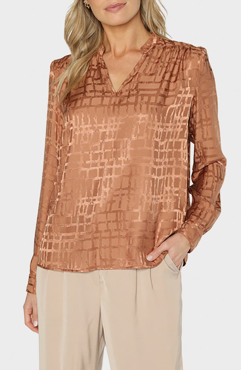 matty m. Kinzie Long Sleeve Top, Main, color, Rust