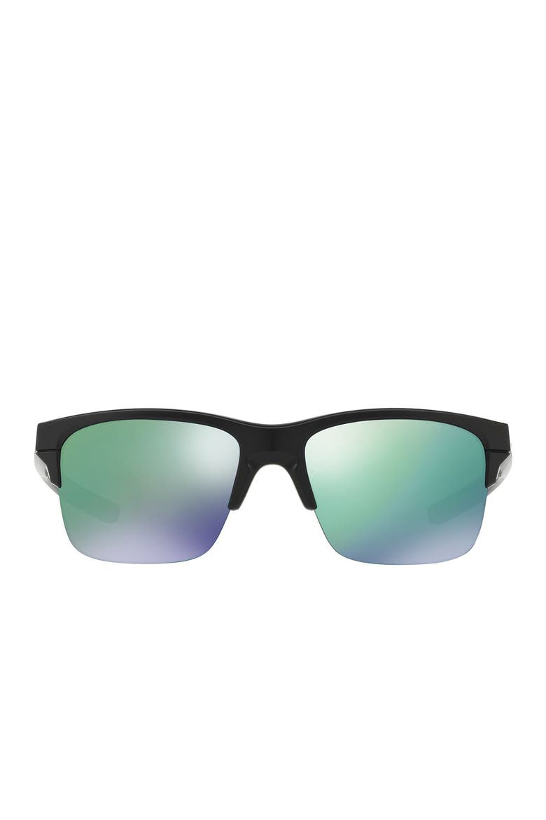 Thinlink 63mm Sunglasses, Main, color, MATTE BLACK /JADE IRIDIUM
