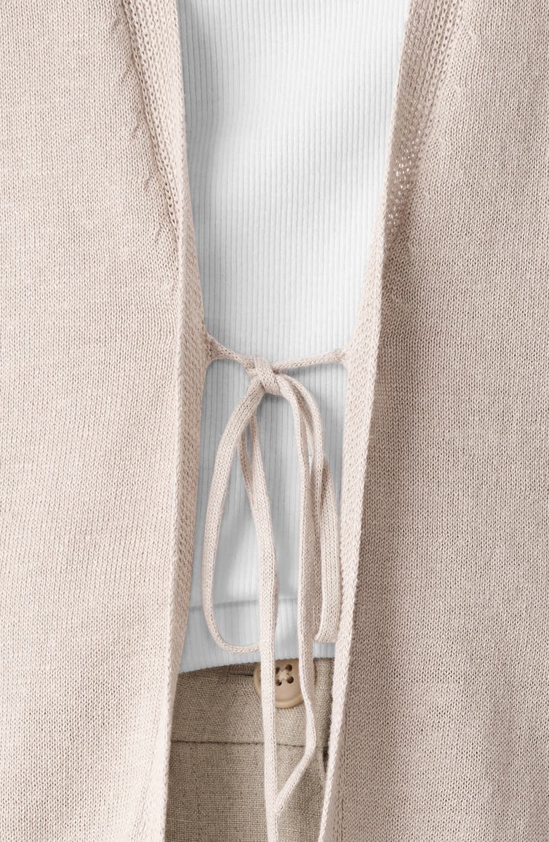 Eileen Fisher Tie Front Sweater Vest, Alternate, color, Undyed Natural