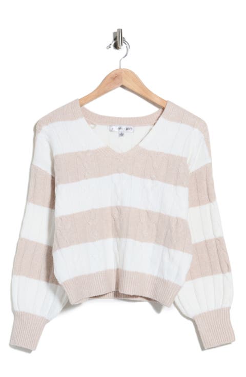 Stripe V-Neck Sweater