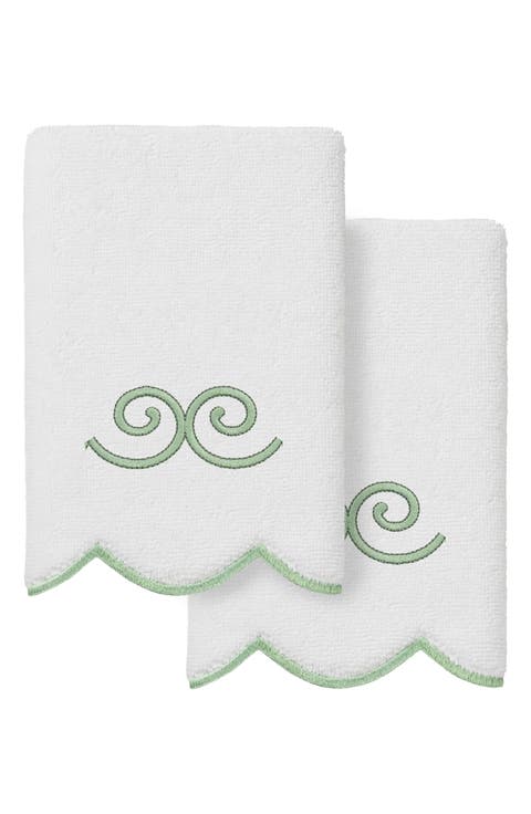 Symmetra Scallop Pack of 2 Fingertip Towels