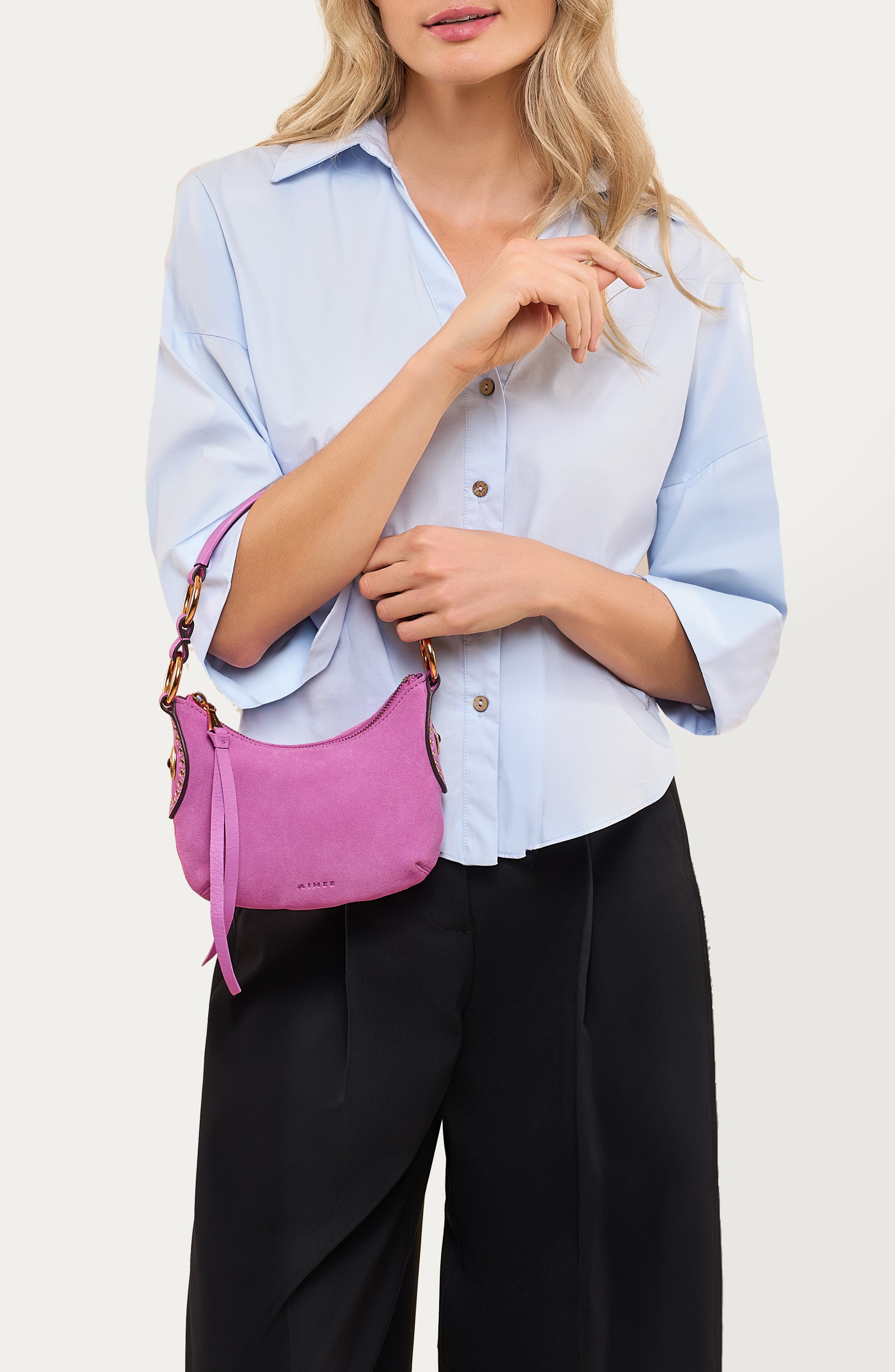 Mini Roma Crossbody Bag, Alternate, color, BLOOM SUEDE