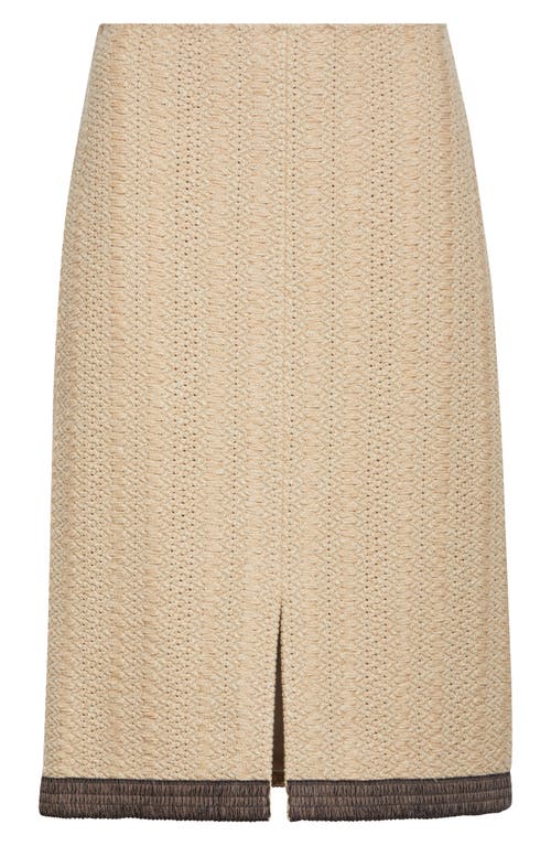 St John St. John Collection Basket Texture Knit Skirt In Flax