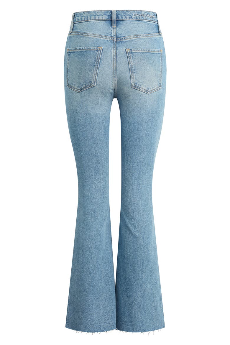 The Valentina Shortie Frayed High Waist Flare Jeans, Alternate, color, TULUM