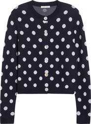 Sandy Liang Cairo Polka Dot Wool Cardigan