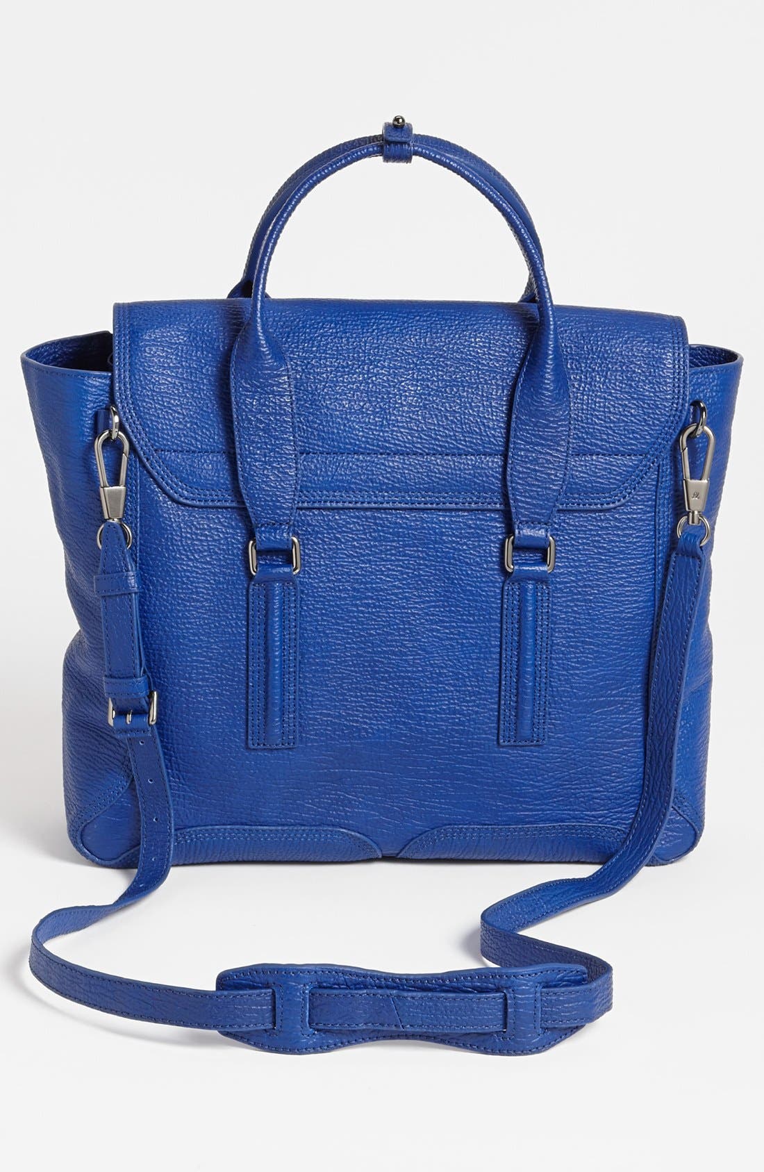 'Pashli' Shark Embossed Leather Satchel, Alternate, color, COBALT