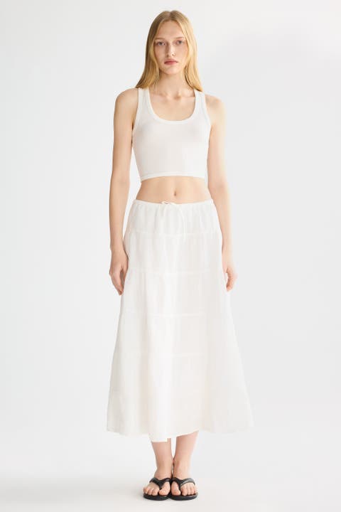 Bouquet Linen Skirt