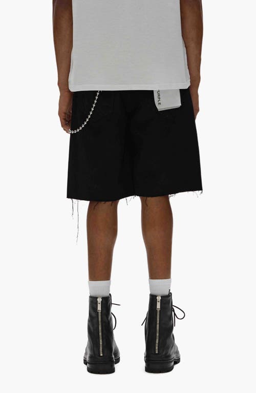 Purple Brand Midnight Relaxed Cutoff Denim Shorts In Black