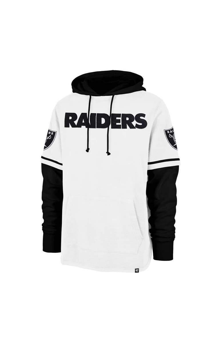 '47 Men's '47 White Las Vegas Raiders Trifecta Shortstop Pullover Hoodie, Alternate, color, White