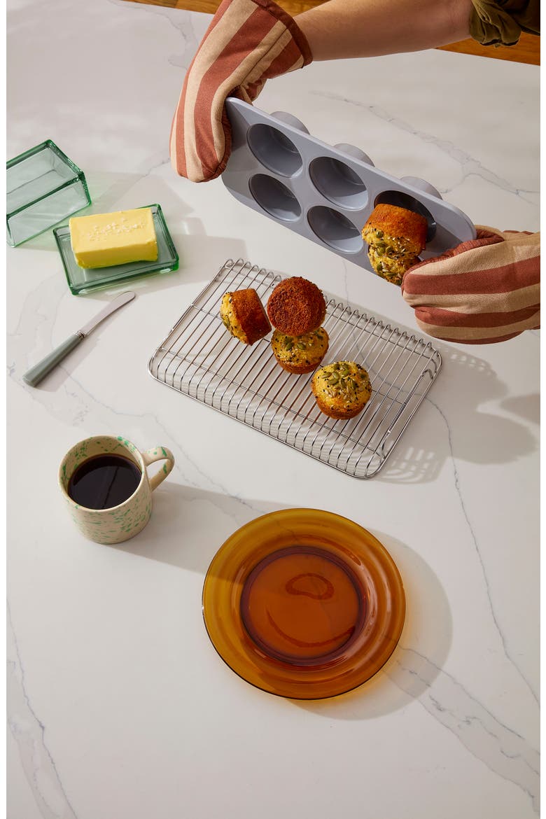 6-Cup Nonstick Ceramic Muffin Pan, Alternate, color, GRAY
