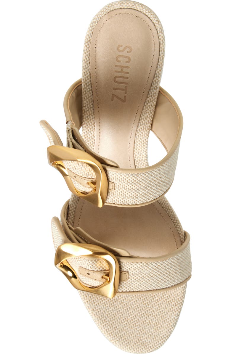 Schutz Olga Buckle Block Heel Sandal, Alternate, color, Oyster