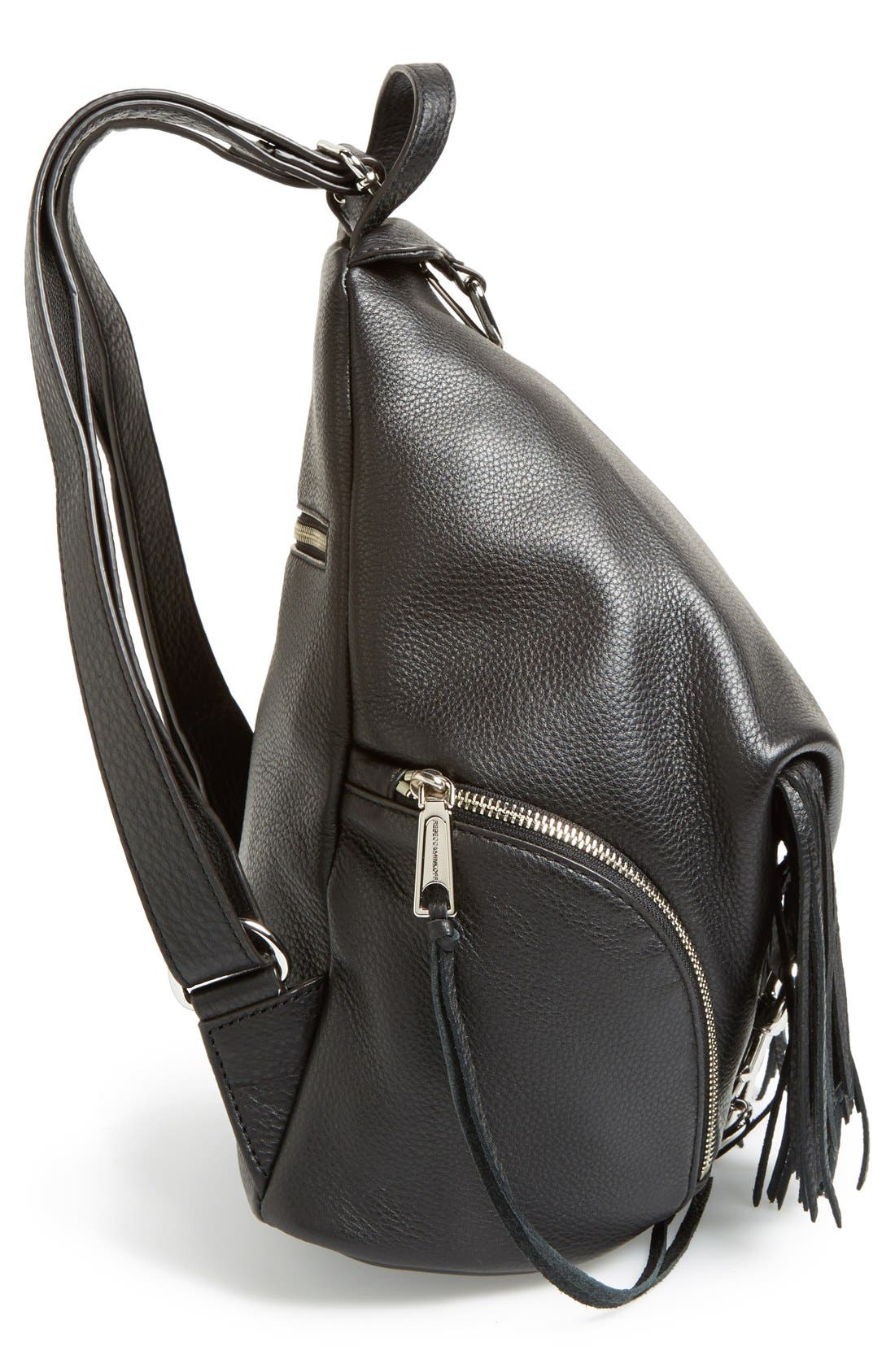 'Julian' Backpack with Fringe, Alternate, color, BLACK