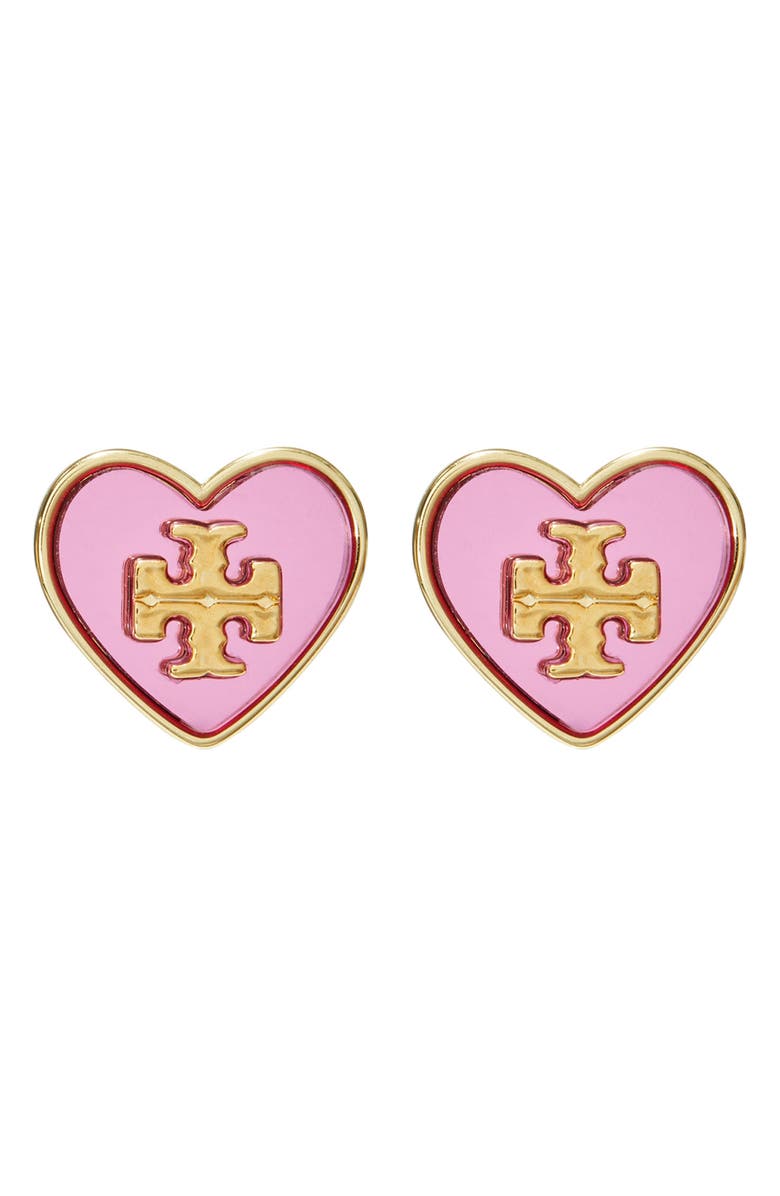 Tory Burch Kira Heart Stud Earrings, Main, color,