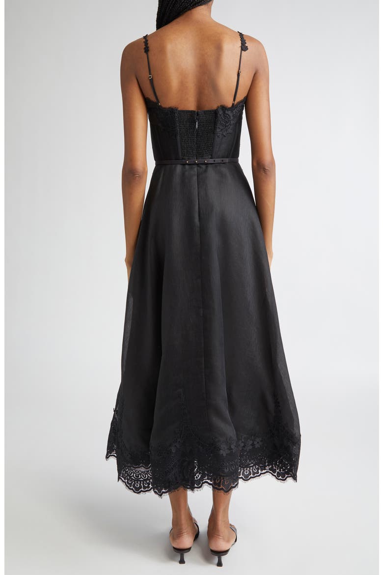 Hypnotic Lace Trim Corset Dress, Alternate, color, BLACK