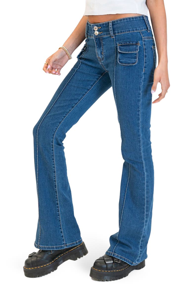 Harriot Flare Jeans, Alternate, color, BLUE