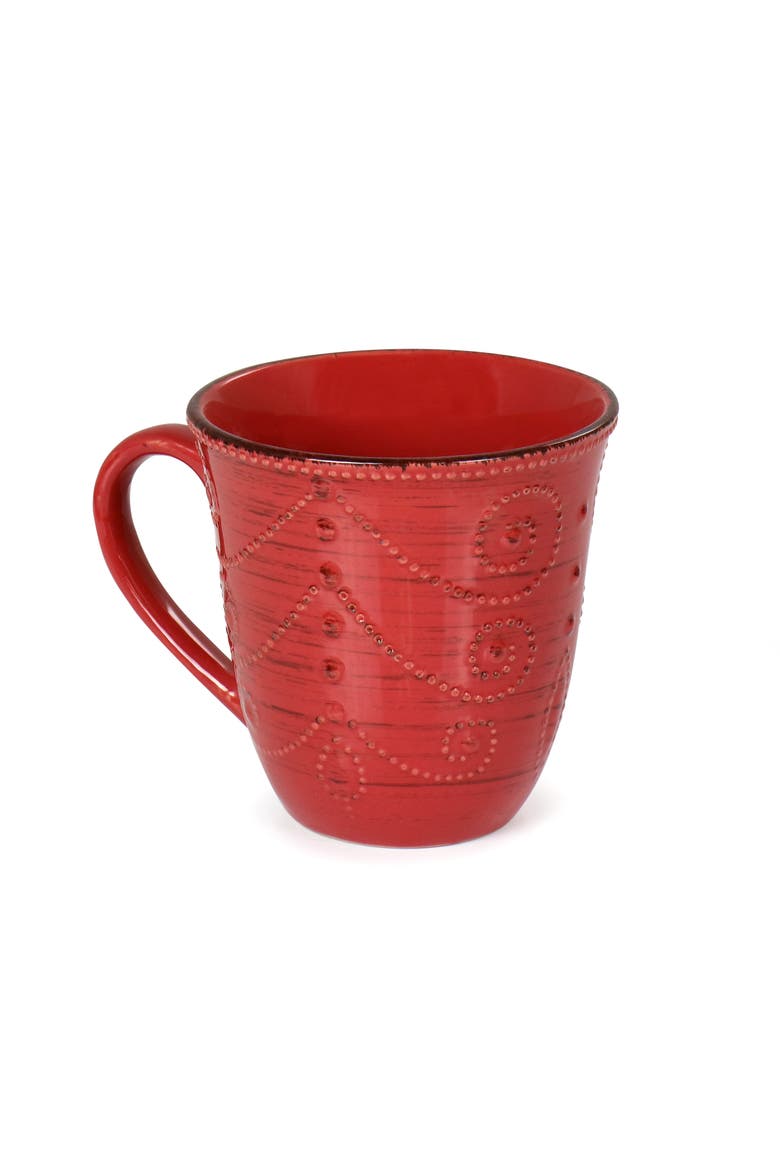 Rustic Birch 16 Piece Stoneware Dinnerware Set, Alternate, color, Red