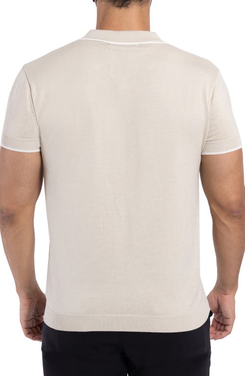 X-ray Xray V-neck Polo Sweater In Oatmeal