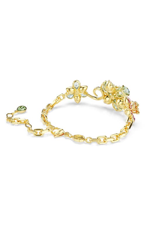 Swarovski Idyllia Mixed Cuts Flower Multicolored Gold-tone Plated Bracelet
