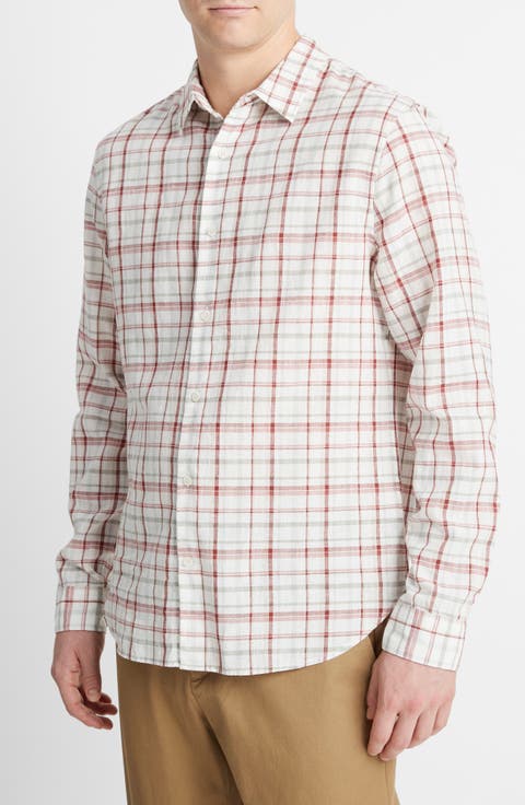 Oakmont Plaid Linen & Cotton Button-Up Shirt