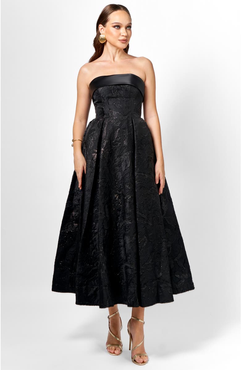 Bariano Alanna Jacquard A Line Midi, Alternate, color, Black