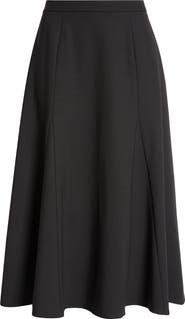 Carolina Herrera A-Line Stretch Virgin Wool Midi Skirt