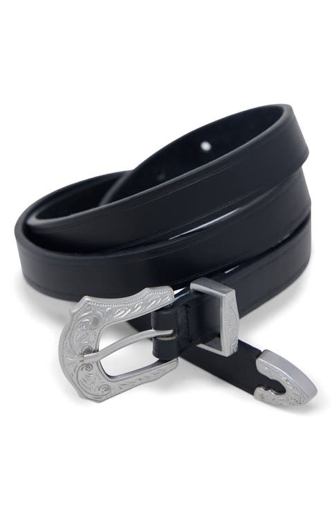 Slim Western Leather Belt
