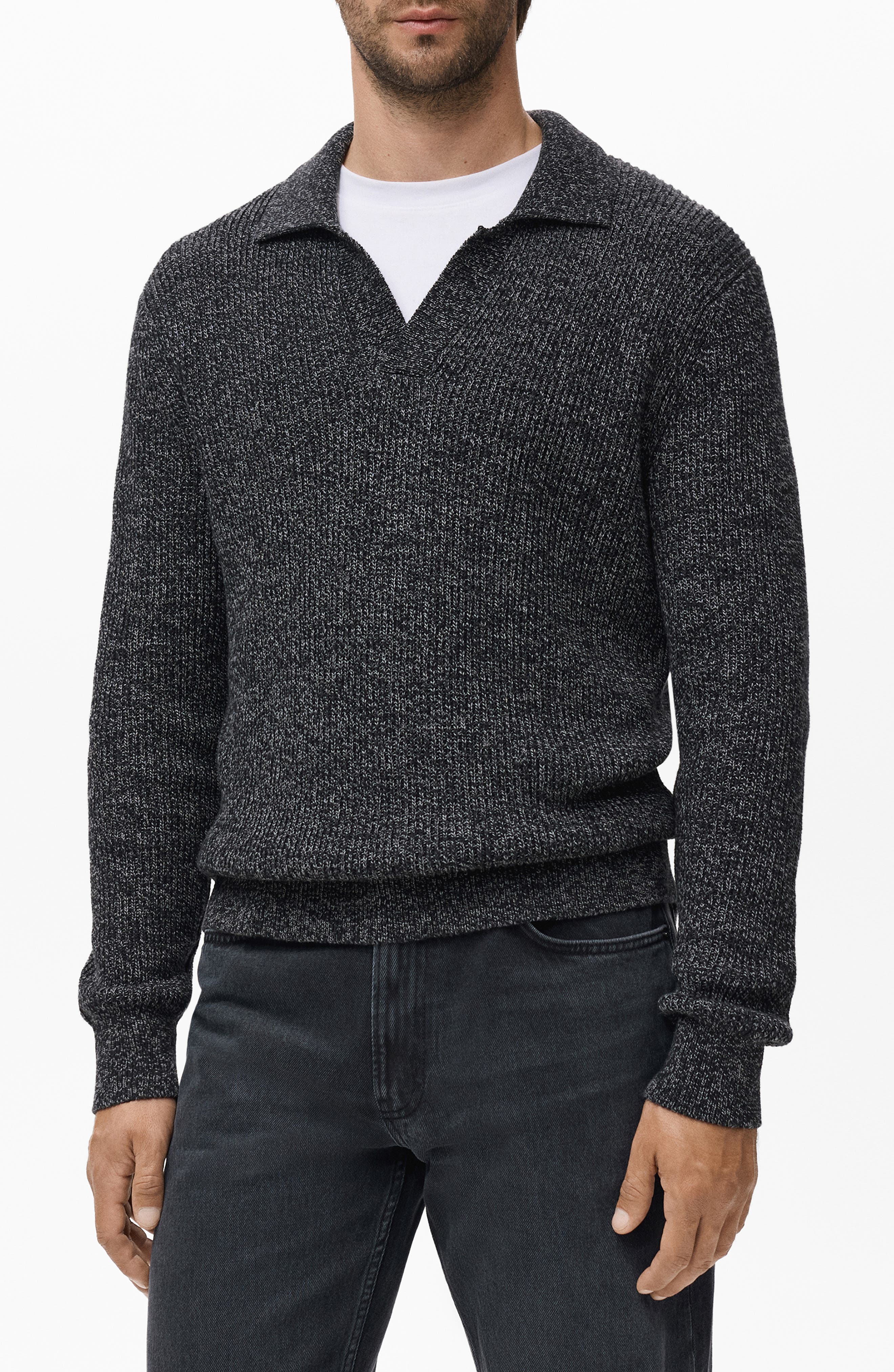 Structured Cotton Polo Sweater