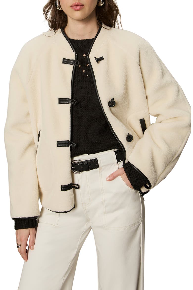 Powder Faux Shearling Jacket, Main, color, CHALK WHITE